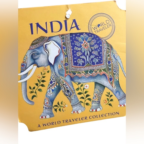 The World Traveler Collection NWT Pink & Gold Hand Beaded Elephant Pillow - Picture 6 of 9